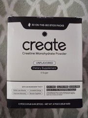 Create Single Serve Creatine Monohydrate Powder – 30 Pack, 5.4g ea. Exp. 08/27