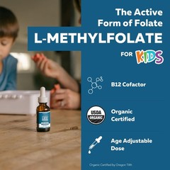 Organic L-Methylfolate & Methyl B12 – Sublingual Folate Supplement for Kids – Mo