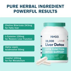 NYO3 Milk Thistle 200mg Liver Detox Supplement with 60 Count (Pack of 1)