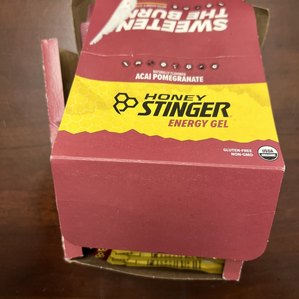Honey Stinger Açaí Pomegranate Organic Energy Gel 24 Pack 1.2oz Each EXP 10/25