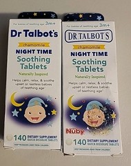 Dr Talbots Nighttime Soothing Teeth Chamomile Tablets 3m+ 140x 2 Boxes Exp 26-27