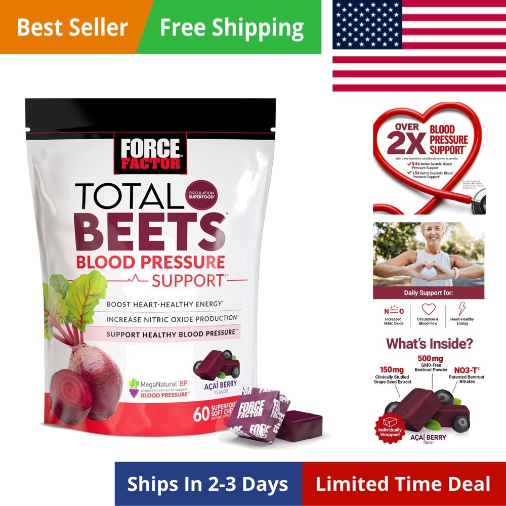 Total Beets Blood Pressure Support Supplements with Beet Powder, Great-Tastin…