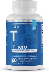 T-Hero Natural Testosterone Booster for Men – Ashwagandha, Shilajit, DIM
