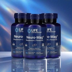 3 PACK Neuro-Mag Magnesium L-Threonate from 2000 mg Magtein – Life Extension P