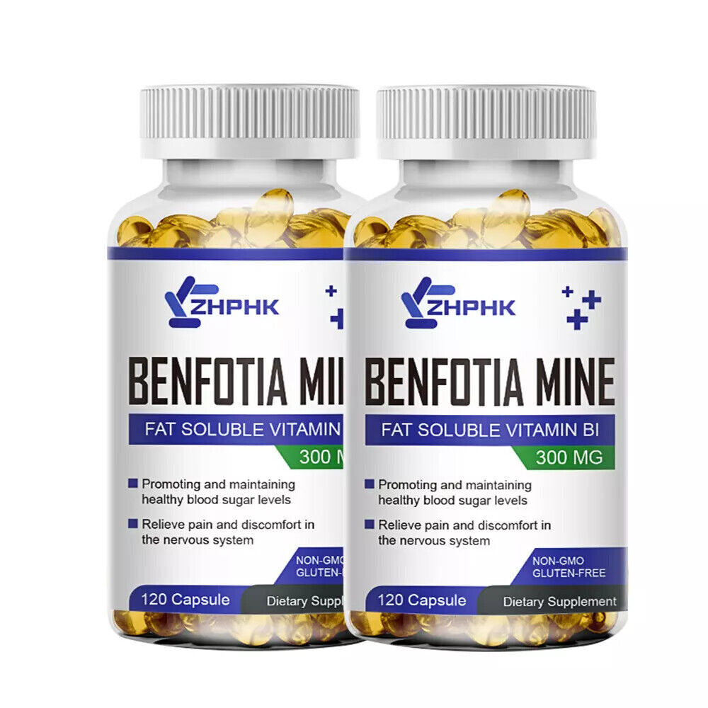 Benfotiamine 300mg 240 Veggie Caps (Non-GMO, Vegan) Fat Soluble Vitamin B1