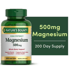 Nature’s Bounty Magnesium Supplements 500 Mg 200 Count (Pack of 1)
