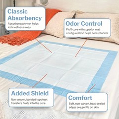 McKesson Underpads Disposable Bed Pads, Light Absorbency, Classic Incontinence