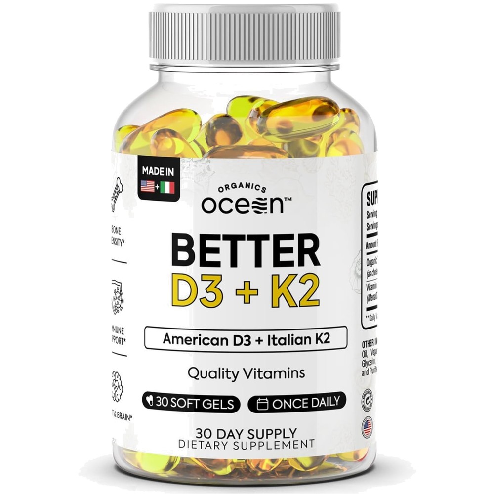 Organic D3 + K2 Supplement – Bone & Heart Health