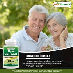 2 Pack Best Naturals alpha lipoic acid 600 mg 60 capsules- ALA Antioxidants