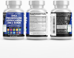 DHEA 200Mg Supplement Pregnenolone 100Mg for Men & Women with DIM Ashwagandha Bo