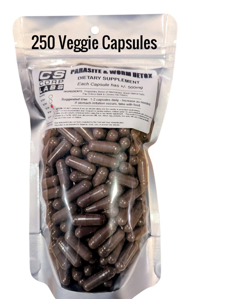 Para. & Worm Intestinal Flush Cleanse – Proprietary Blend – 250 Veggie Capsules