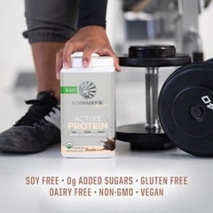 Sunwarrior Pre & Post Workout Active Protein Vegan – Chocolate Protein, 2.2 lbs