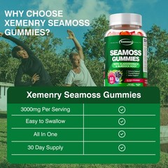 Seamoss Gummies 3000mg – Detox,Thyroid Health, Digestive and Immune Support