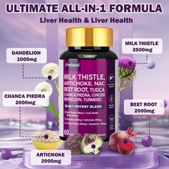 Liver & Lung Cleanse, Detox Support Supplement with Milk Thistle, Mullein Leaf