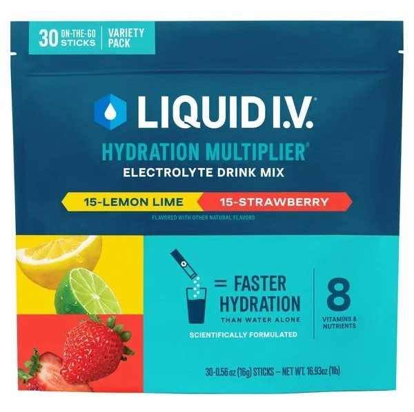 Liquid I.V. Hydration Multiplier Electrolyte Drink Mix 30 Sticks, Variety