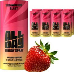 ALLDAY – Caffeine Spray, Promotes Focus and Energy – Pocket-Size Energy Shot/…