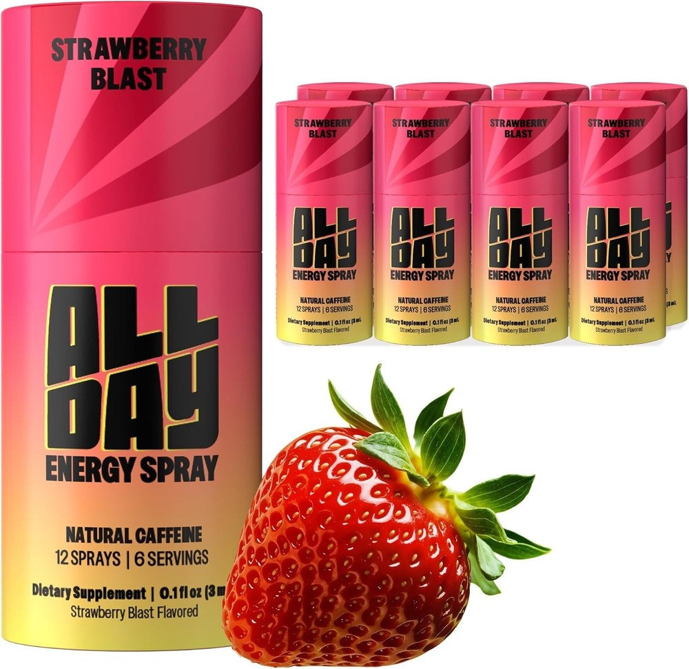 ALLDAY – Caffeine Spray, Promotes Focus and Energy – Pocket-Size Energy Shot/…