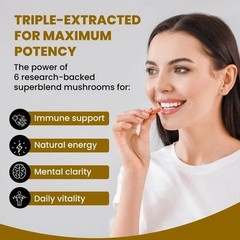 Rooted Active’s 7-in-1 Mushroom Complex, Lion’s Mane, Reishi (60 Caps) R053