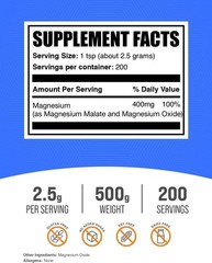 BulkSupplements.com Magnesium Malate Powder – Magnesium Supplements, High Bioava
