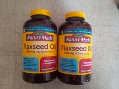 Lot Of 2 Nature Made Flaxseed Oil 1400 mg, 300 Softgels. 600 Total Exp 09/2026