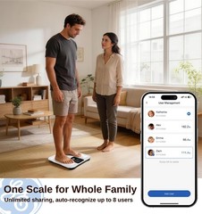 Digital Body Weight Scale – Bluetooth Body Fat & BMI Analyzer, 400 lb Capacity,