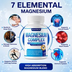 Decent Nature 7-in-1 Magnesium Complex 1000mg, 90ct Vegan Pills