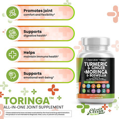 Clean Nutraceuticals Turmeric Moringa Ginger Boswellia Saffron Cinnamon 1Pk