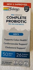 Solaray Mycrobiome Complete Probiotic Men’s 30 Capsules Pre-Pro-Postbiotic 9/27