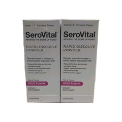 (2) SeroVital Anti Aging Rapid Dissolve Fruit Punch Powder 14 Sachets 05/2026