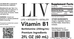 B1 Thiamine Liquid Metabolic Booster | Benfotiamine • 250mg • 60 Servings
