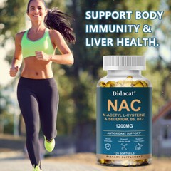 NAC N-Acetyl-Cysteine 1200mg Capsules Immune System Function Non-GMO – US