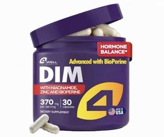 4Well Products Dim Supplement 370mg Complex Zinc Niacinamide Hormone Balance 30c
