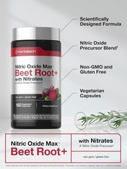 Horbaach Nitric Oxide Max Beet Root Capsules, 180ct, Vegetarian