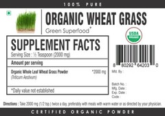 Organic Wheatgrass Powder – RAW Superfood for Detox, Weight Loss, Fiber Rich