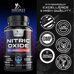 ( 2 pack ) Nitric Oxide Booster 3000mg L-Arginine 3X Extra Strength Capsules