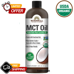 Windmill USDA Organic MCT Oil, Made From Pure Coconut Oil, 32 Fluid Ounces!