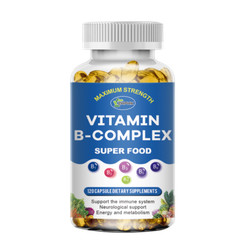 Vitamin B Complex Capsules B1 B2 B3 B5 B6 B7 B9 B12 Folic Acid & Biotin Energy