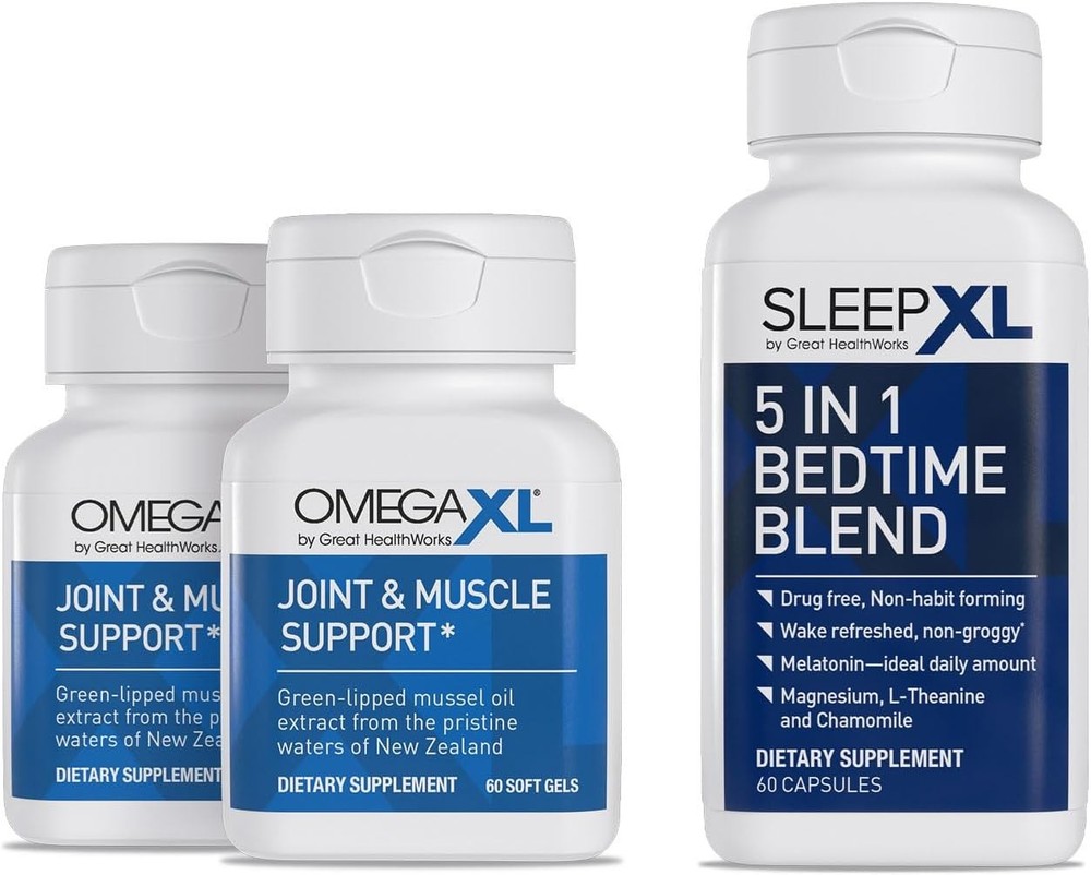 OmegaXL Joint Relief Supplement – Natural Muscle Support, 60 Softgels (2 Pack)