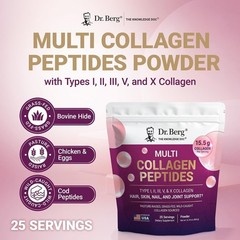 Dr. Berg Multi Collagen Peptides Powder Types I II III V X 25 Servings