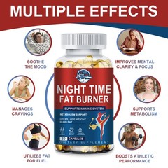 Night Time Fat Burner Weight Loss Capsules for Men & Women Appetite Suppressant