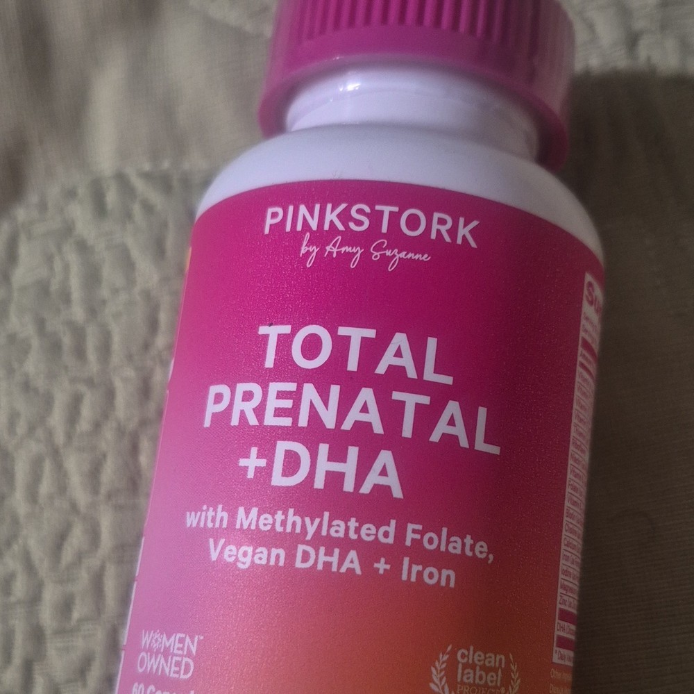 PINKSTORK Total Prenatal + DHA Methylated Folate Vegan Iron 60 Capsules Berry