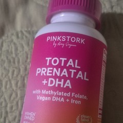 PINKSTORK Total Prenatal + DHA Methylated Folate Vegan Iron 60 Capsules Berry