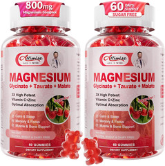 2Pack Magnesium Glycinate Gummies 500Mg,Magnesium Potassium Supplement with T…