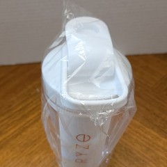 RYZE Reusable Plastic Shake Bottle White Clear Screw-on Lid