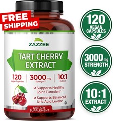 Tart Cherry 10:1 Extract, 3000 mg Strength, 120 Vegan Capsules, 4 Month Supply