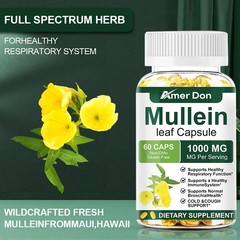 Mullein Leaf Capsules For Lung Cleansing & Detox Herbal Dietary Supplement