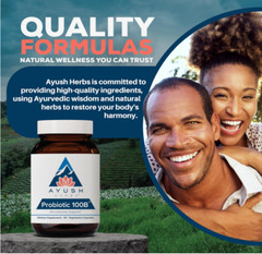 Ayush Herbs Probiotic 100B – Microbiome – 60 Vegetarian Capsules – Newest Exp.