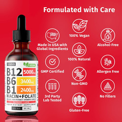 (2 Pack) Vitamin B12 Liquid Drops 5000 mcg | Methylcobalamin B Complex, Supports