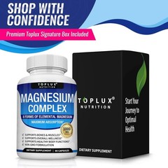 Toplux Magnesium Complex Supplement 1000mg – 90 Capsules for Muscle & Bone