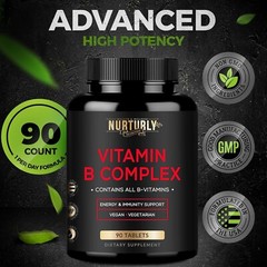 NURTURLY Vitamin B Complex – Energy, Immunity & Mood Support, 90 Tablets